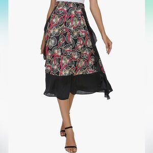 Floral Black and Pink Women's Skirt